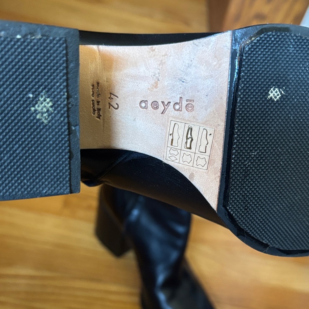 Aeyde Black Leather Ankle Boots EU 42 - Picture 3 of 12